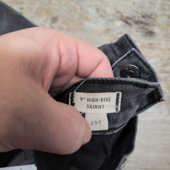 Madewell Jeans Womens Size 25 Tall 9" High Rise Skinny Washed Black - Picture 11 of 13